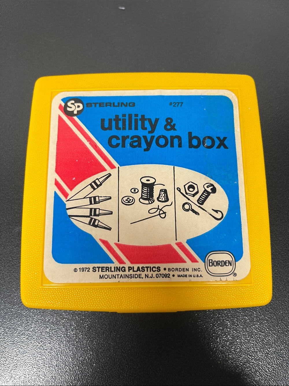 Vintage 70’s #277 Sterling Utility & Crayon Box - Yellow